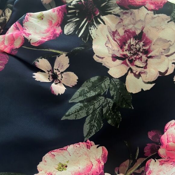 Eliza J Floral High Low Maxi Dress Navy Pink 4 NWT - Picture 11 of 11